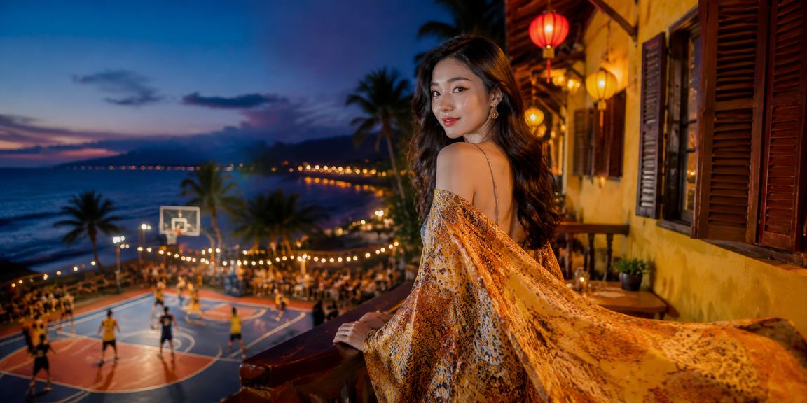 Người chơi đặt cược bóng rổ tại bãi biển Hội An tràn đầy năng lượng