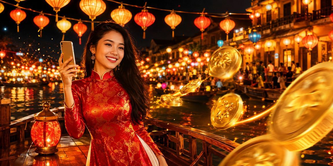 Giao diện c0m trên điện thoại di động cùng phong cách Áo dài Hội An